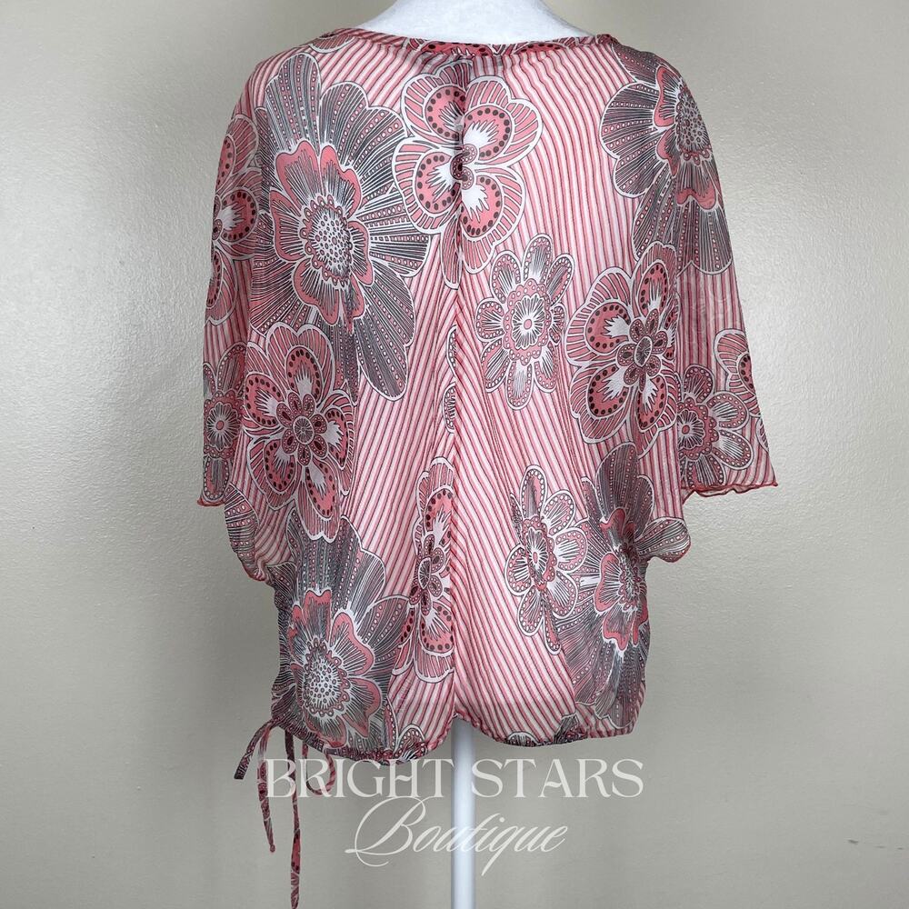 Rare Pink Silk Floral Top ALT ASO Lorelai Gilmore Girls Patterned V-Neck Y2K VTG - Picture 6 of 15